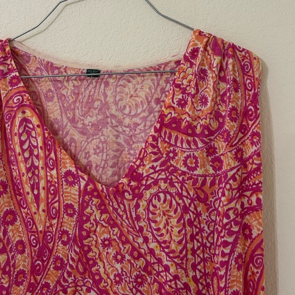 Ralph Lauren 100% Silk Paisley Sleeveless Top Shoulder Pull Strings Size Medium - Picture 3 of 7